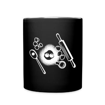 Baking Ingredients Drawing - Full Colour Mug - black - Front