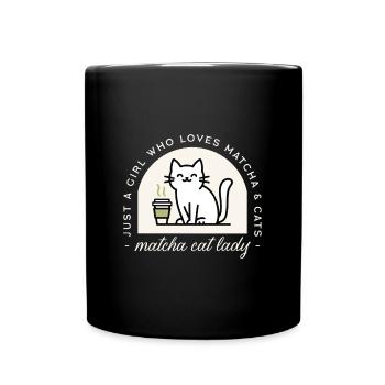Matcha et chats amatrice thé vert humour - Mug uni - noir - Devant