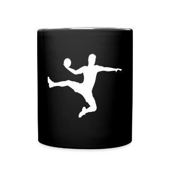 Handball Silhouette Minimalistischer Stil - Tasse einfarbig - Schwarz - Vorne