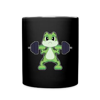 Frosch Bodybuilder Langhantel Bodybuilding - Tasse einfarbig - Schwarz - Vorne