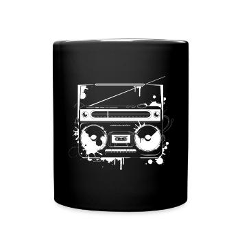 Retro Ghetto Blaster Graffiti – Music from the 80s - Full Colour Mug - black - Front