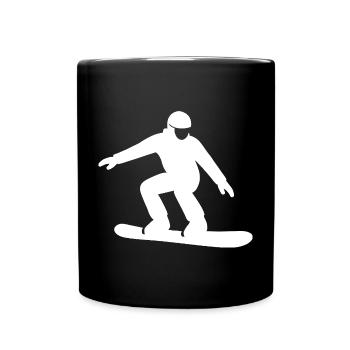 Snowboarder Silhouette Winterurlaub Wintersport - Tasse einfarbig - Schwarz - Vorne
