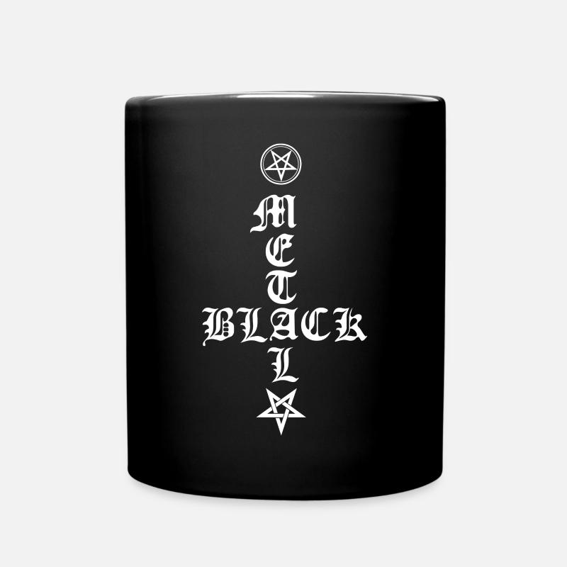 Black Metal - Cross Upside Down avec Pentagram - Mug uni - noir