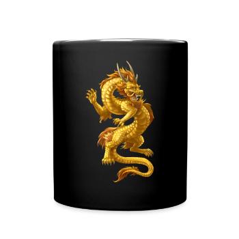 Chinesischer Drache - Tasse einfarbig - Schwarz - Vorne