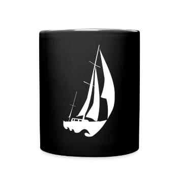 voilier rapide blanc - Mug uni - noir - Devant