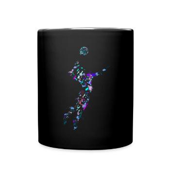 Volleyballer - Volleyballerin bunt - Tasse einfarbig - Schwarz - Vorne