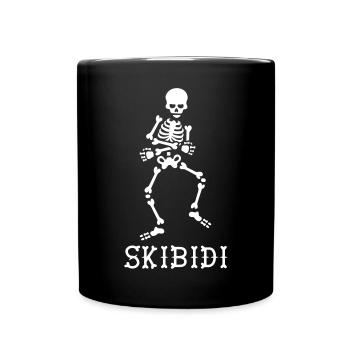 #SkibidiChallenge Skibidi Tanzen Skelett Meme - Tasse einfarbig - Schwarz - Vorne