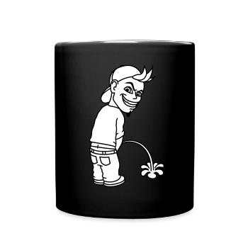Pee Boy 2c - Tasse einfarbig - Schwarz - Vorne