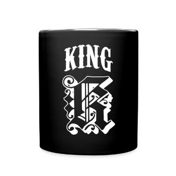 KING - QUEEN Partnerlook - Tasse einfarbig - Schwarz - Vorne