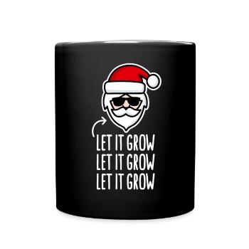 Let it grow Santa Claus beard hipster Christmas - Full Colour Mug - black - Front