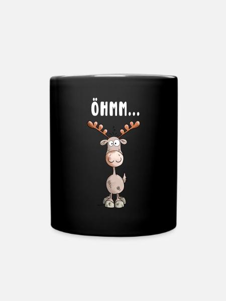 Öhmm Elch - Tasse einfarbig - Schwarz