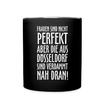 Frauen aus Düsseldorf (Weiß) - Tasse einfarbig - Schwarz - Vorne
