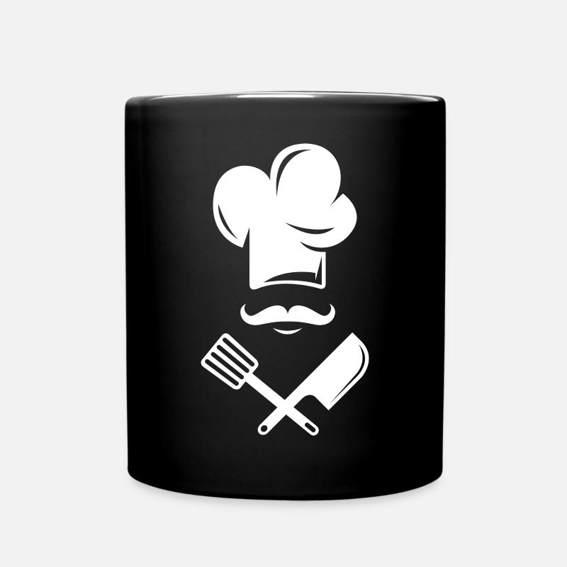 cook cooking comic beards Bart Koch Restaurant - Tasse einfarbig - Schwarz