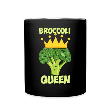 Broccoli Queen Broccoholic brocoli végétalien légumes - Mug uni - noir - Devant