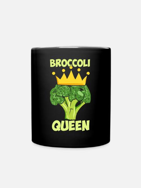 Broccoli Queen Broccoholic Brokkoli Vegan Gemüse - Tasse einfarbig - Schwarz