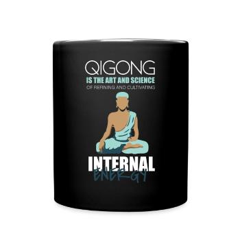Qigong Qi Gong Tai Chi Chigong - Tasse einfarbig - Schwarz - Vorne