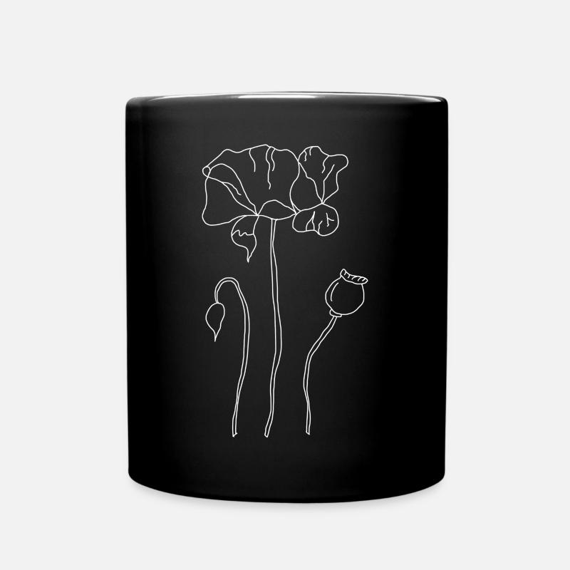 Mohnblume - Tasse einfarbig - Schwarz