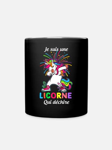 Licorne Cadeau Humour Femme - Mug uni - noir