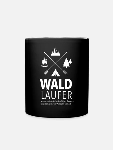 Waldläufer männlich - Tasse einfarbig - Schwarz