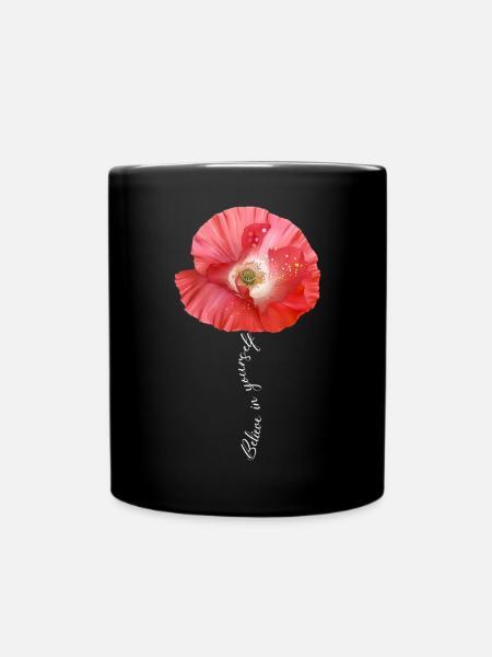 Roter Mohn Garten Blumen - Tasse einfarbig - Schwarz