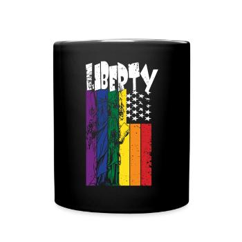 Pride Month LGBTQ Liberty mit Freiheitsstatue - Tasse einfarbig - Schwarz - Vorne