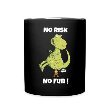 No Risk No Fun Sloth I Dinosaur I Dino T-rex - Mug uni - noir - Devant