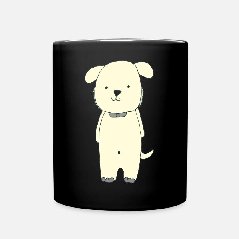 dog yellow - Full Colour Mug - black