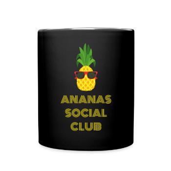 ANANAS SOCIAL CLUB plage vacances à la mer été - Mug uni - noir - Devant
