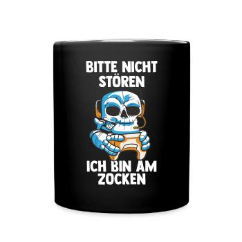 Gaming Skelett - Computer Videospiele Streaming - Tasse einfarbig - Schwarz - Vorne