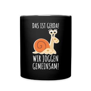 Das ist Gerda Wir joggen gemeinsam, Laufen, Rennen - Tasse einfarbig - Schwarz - Vorne