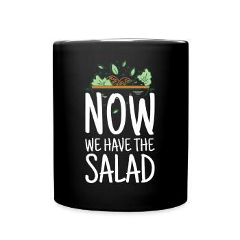 Jetzt haben wir den Salat Denglisch Lehrer Schule - Tasse einfarbig - Schwarz - Vorne
