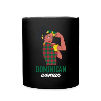 Dominica Dominican Woman Dominica Flag - Full Colour Mug - black - Front