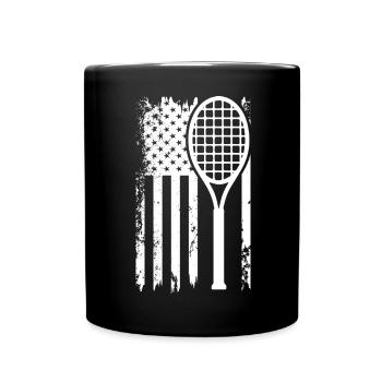 Tennisracket Flagge Retro-Print - Tasse einfarbig - Schwarz - Vorne