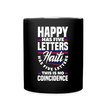Haiti Haitian Haiti Flag Funny - Full Colour Mug - black - Front