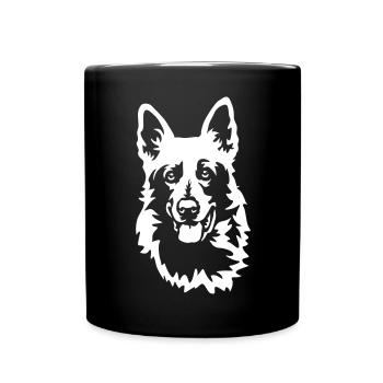 Swiss Shepherd Head "Black Edition" - Full Colour Mug - black - Front