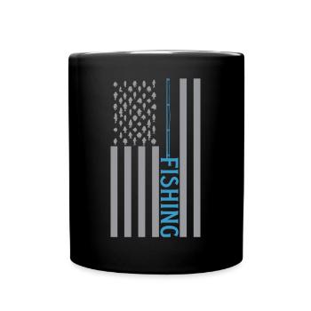 Fishing Angler Fishing Rod - Full Colour Mug - black - Front