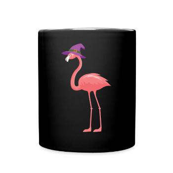 Halloween Flamingo Witch - Full Colour Mug - black - Front