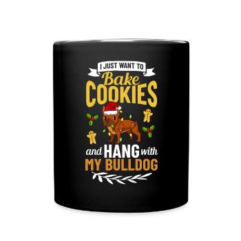 Bouledogue anglais chien chiot Noël - Mug uni - noir - Devant