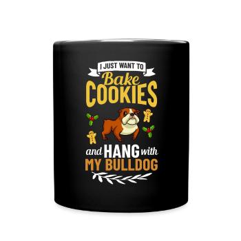 Chien Bulldog anglais Chiots Noël - Mug uni - noir - Devant