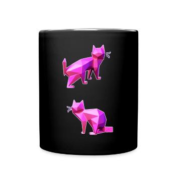 Pink Poly Cats Duo - Full Colour Mug - black - Front