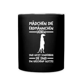 Erdmännchen - Tasse einfarbig - Schwarz - Vorne