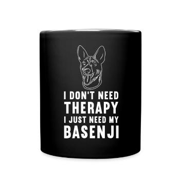 Basenji Hund Geschenk - Tasse einfarbig - Schwarz - Vorne
