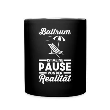 Nordsee Baltrum - Tasse einfarbig - Schwarz - Vorne