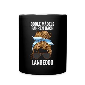 Nordsee Langeoog - Tasse einfarbig - Schwarz - Vorne