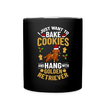 Golden Retriever Hund Welpen Besitzer Weihnachten - Tasse einfarbig - Schwarz - Vorne