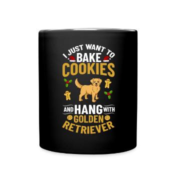 Golden Retriever Hund Welpen Besitzer Weihnachten - Tasse einfarbig - Schwarz - Vorne