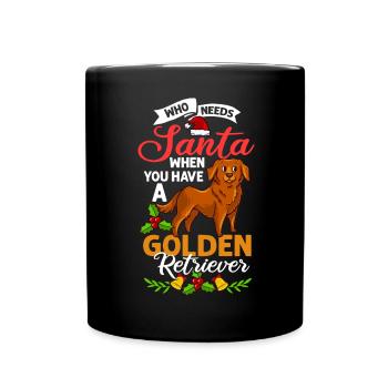 Golden Retriever Hund Welpen Besitzer Weihnachten - Tasse einfarbig - Schwarz - Vorne