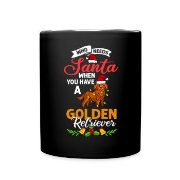 Golden Retriever Hund Welpen Besitzer Weihnachten - Tasse einfarbig - Schwarz - Vorne