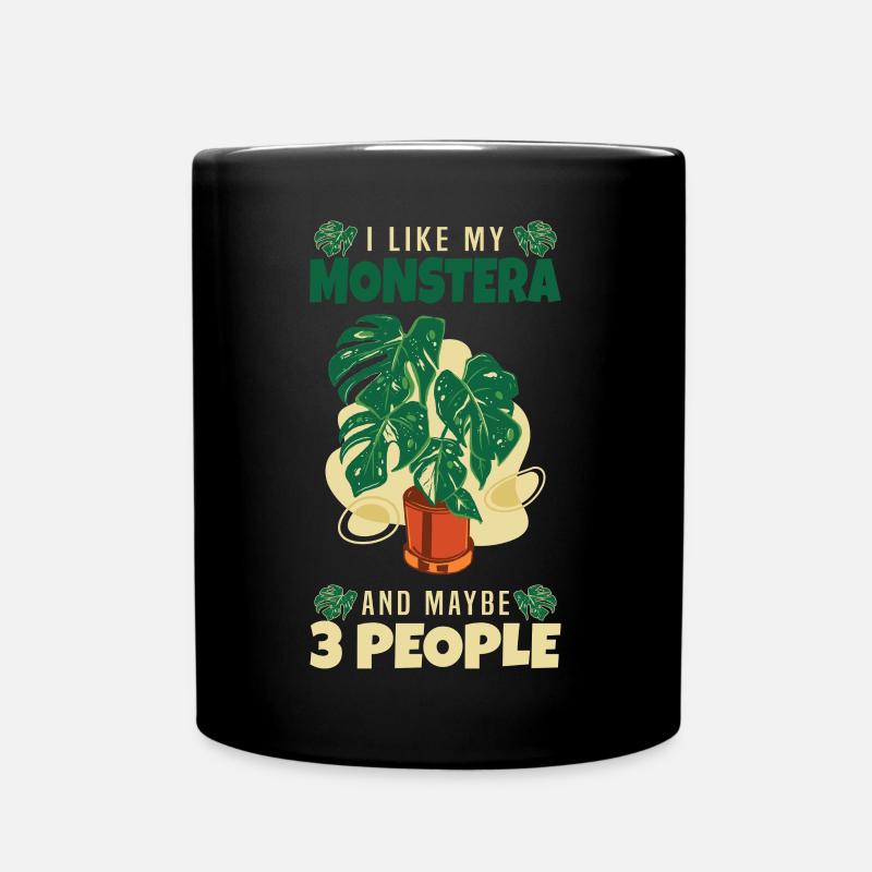 Monstera - Tasse einfarbig - Schwarz