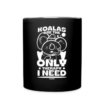 Koala with coffee and tea gift idea - Full Colour Mug - black - Front